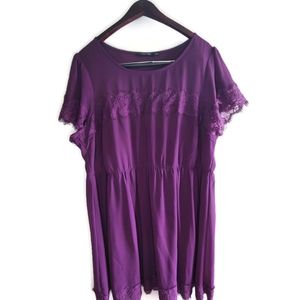 Modcloth 3x Purple Lace Midi Dress